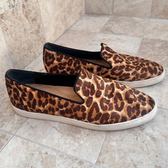 Birdies | DSW Birdies “The Swift” Leopard Print Calf Hair Leather‎ Slip On Sneakers Sz 9.5